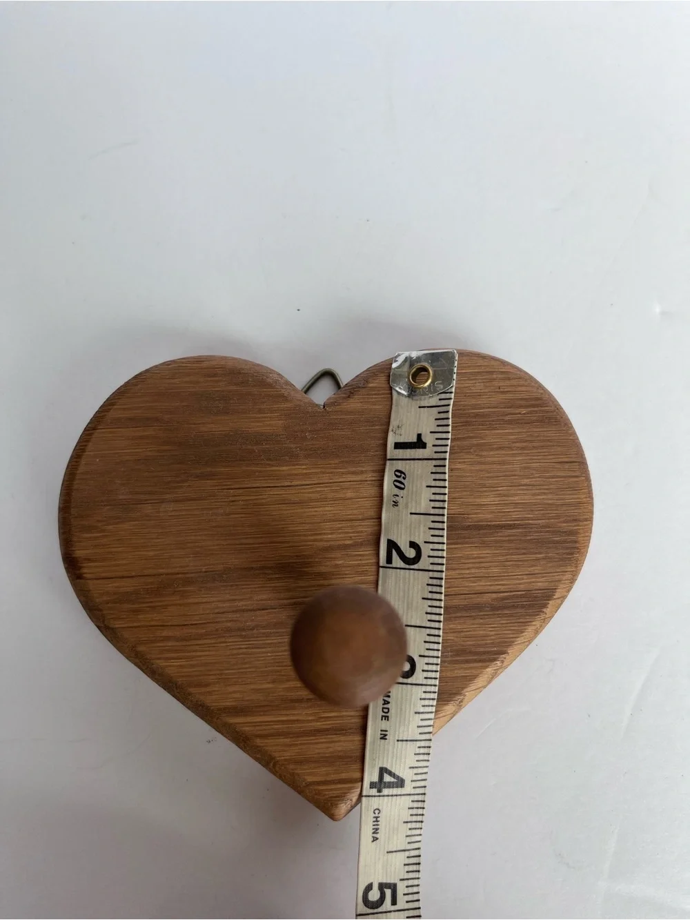 Vintage Handmade Wood Heart Wall Hook
